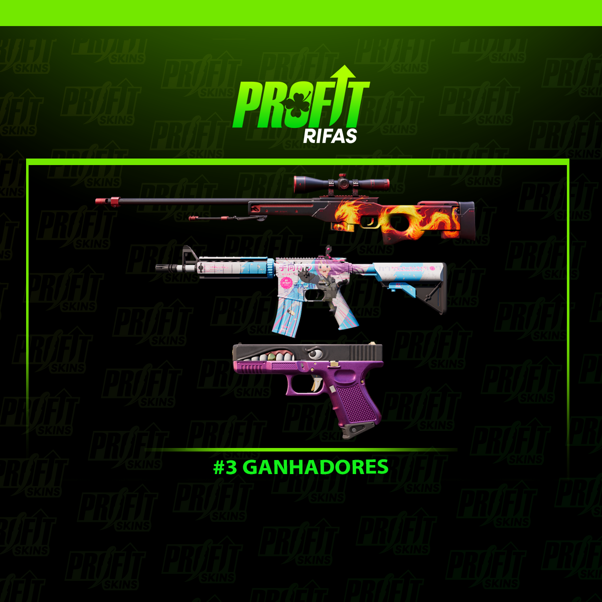 #3 GANHADORES | AWP + M4A4 + GLOCK | 08.04